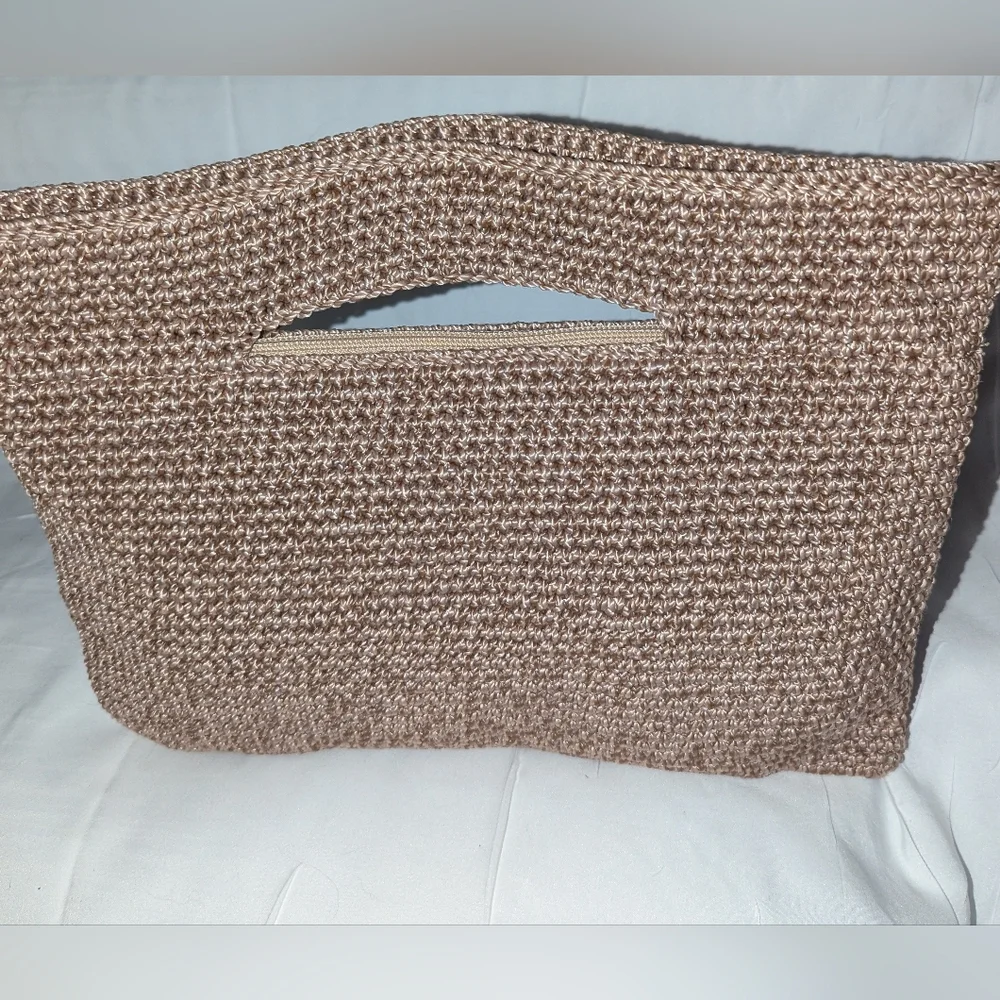 The Sak Linden Brown Hand Crochet Lotus Crossbodybag Clutch